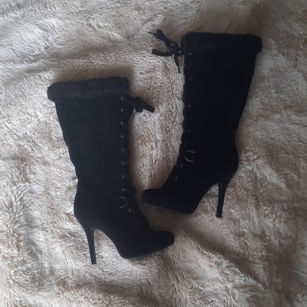 Lace up stileto boots size 8.5